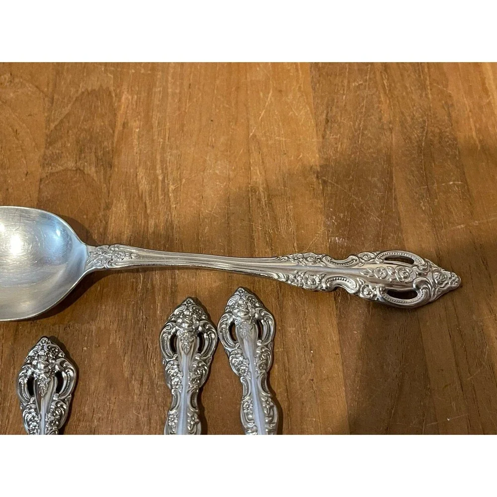 Oneida Michelangelo Stainless 3 Teaspoons and serving spoon